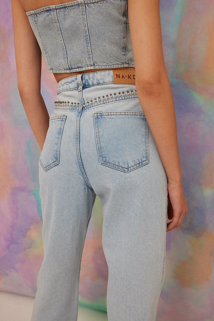 Rhinestone Detail Denim For Womens - HB INDUSTRIES - Jeans -