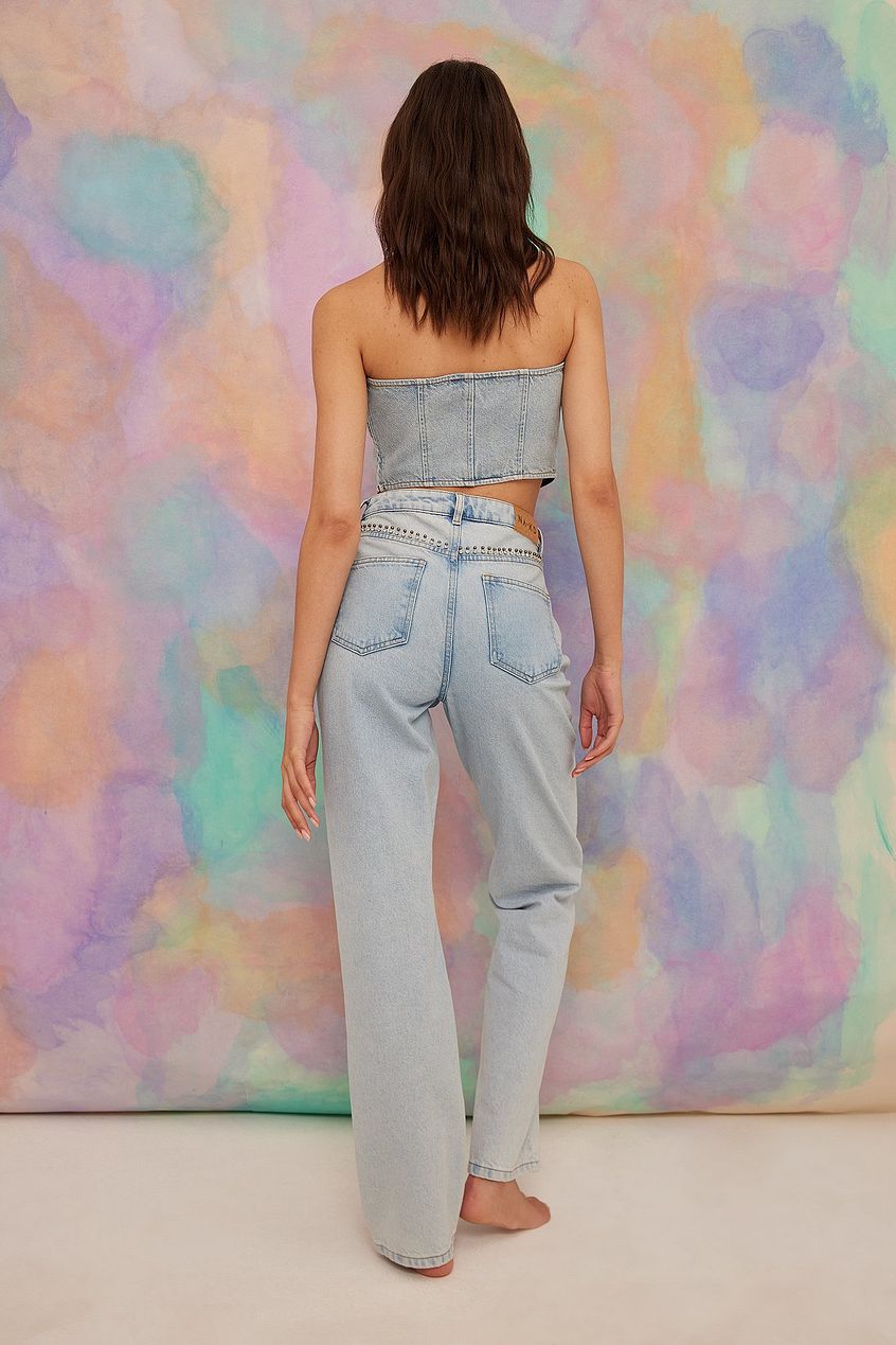 Rhinestone Detail Denim For Womens - HB INDUSTRIES - Jeans -