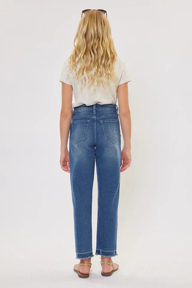 Royal High Rise Mini Straight Leg Kid Jeans - HB INDUSTRIES - Girls Jeans -