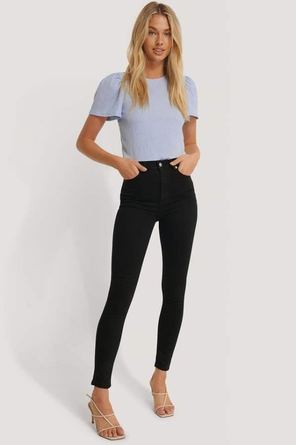 Skinny Fit Mid - Rise Slash Knee Stretchable Jeans - HB INDUSTRIES - Jeans -