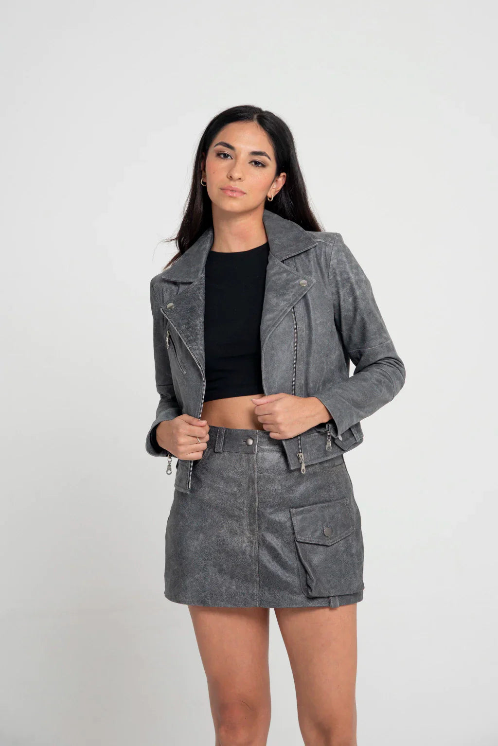 HB INDUSTRIES Midnight Gray Rider Biker Jacket