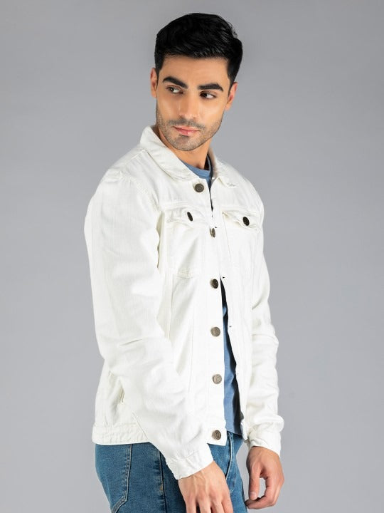 Men White Washed Lightweight Outdoor Denim Jacket by HB INDUSTRIES – Summer-Ready Cotton Style for Pakistani Weather