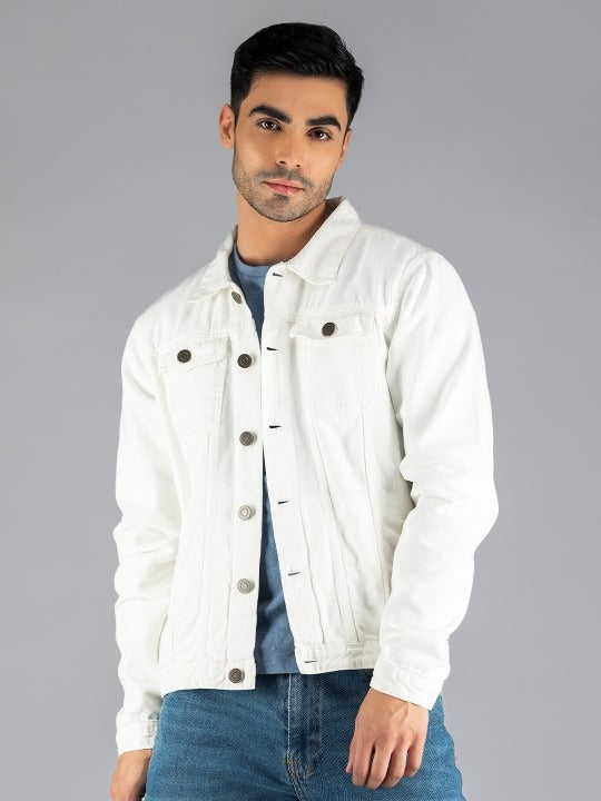 Men White Washed Lightweight Outdoor Denim Jacket by HB INDUSTRIES – Summer-Ready Cotton Style for Pakistani Weather