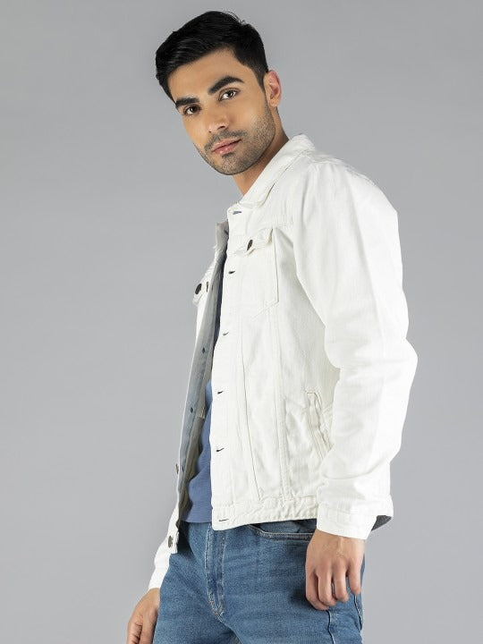 Men White Washed Lightweight Outdoor Denim Jacket by HB INDUSTRIES – Summer-Ready Cotton Style for Pakistani Weather