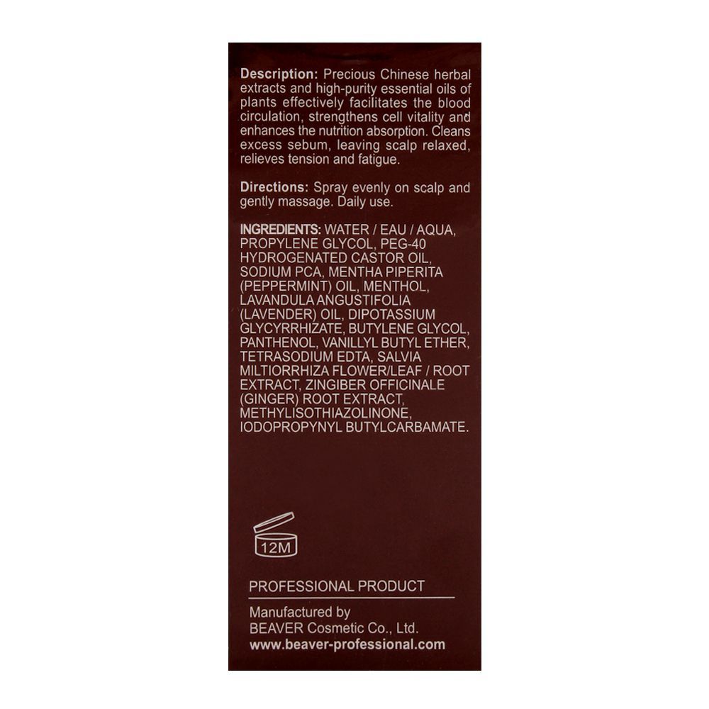 Beaver Professional Hydro Scalp Energizing Essential Spray, 50ml