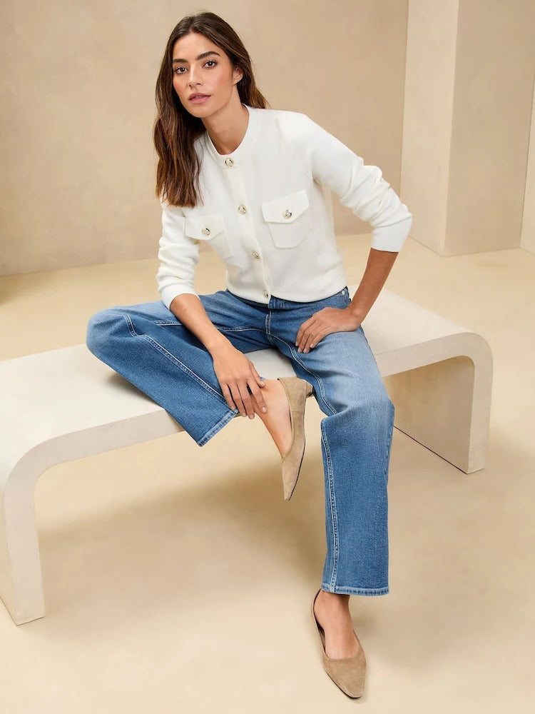 Women Lipsy Mid Wash Blue Mid Rise Wide Leg Jeans – Trendy Hourglass Fit Denim for Pakistan | HB INDUSTRIES