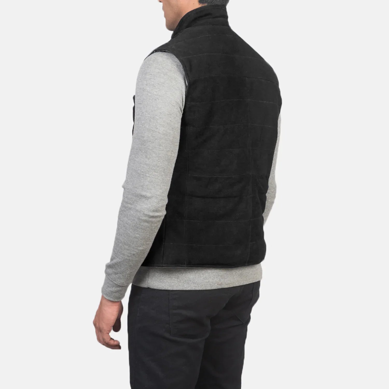Black Premium Suede Leather Vest