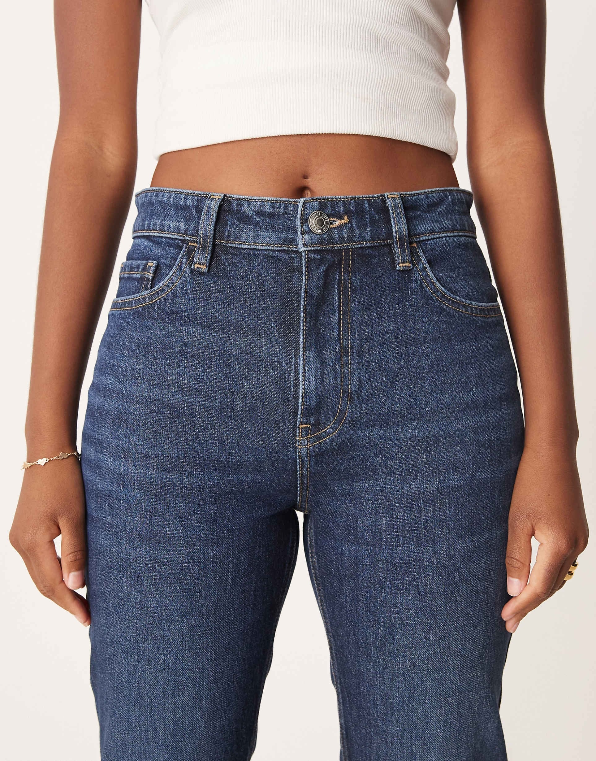 Mom Jeans in Deep Blue – High-Waist Relaxed Fit Denim for Women in Pakistan | DOCACCA