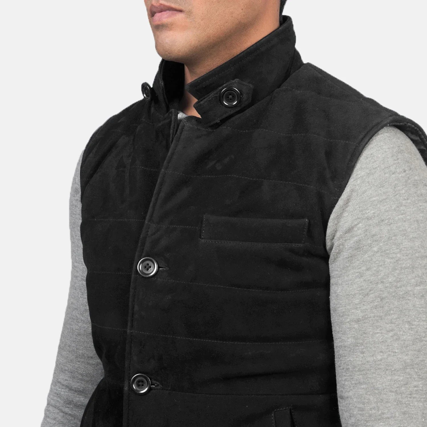 Black Premium Suede Leather Vest