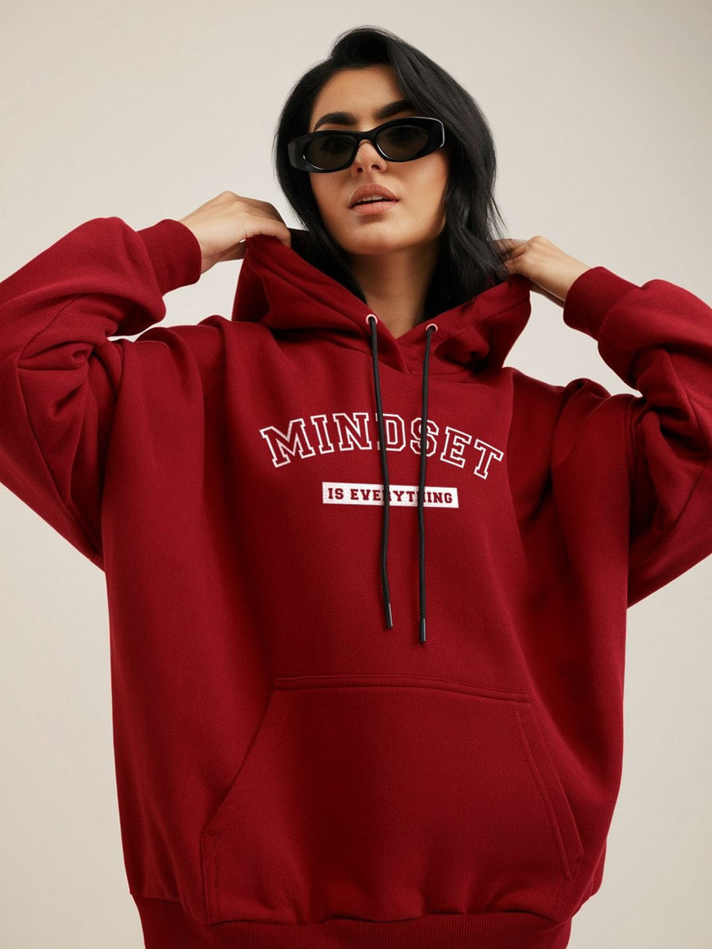 Women Typography Printed Hooded Sweatshirt – Trendy Graphic Hoodie for Winter in Pakistan | DOCACCA