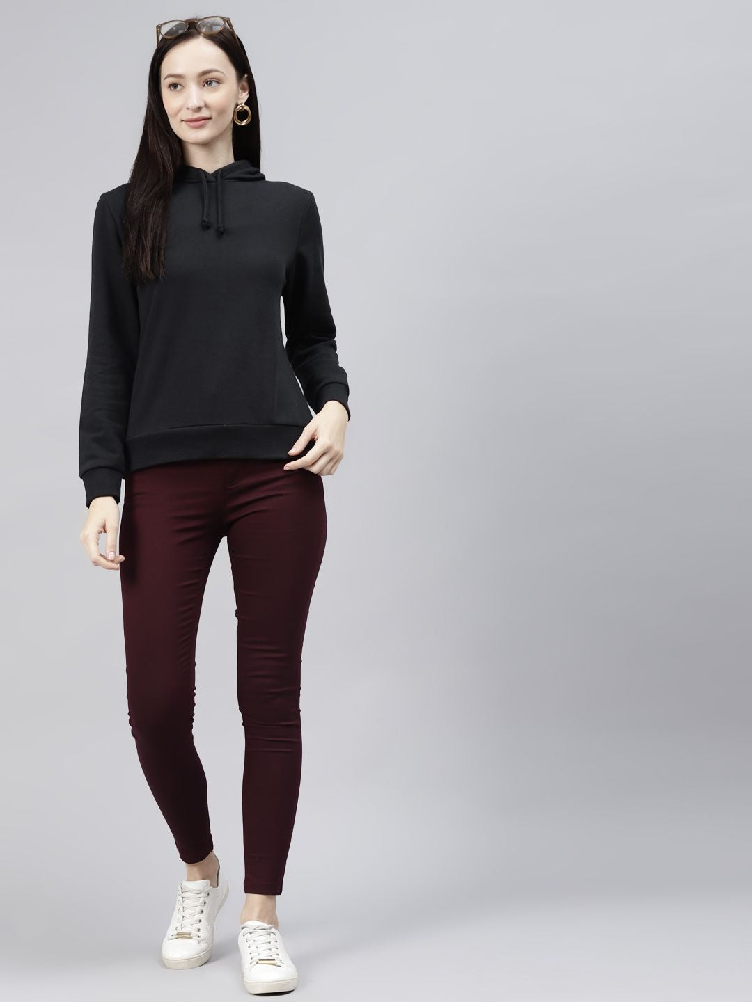 Women Black Hooded Sweatshirt — Classic Black Hoodie for Women | HB INDUSTRIES Pakistan