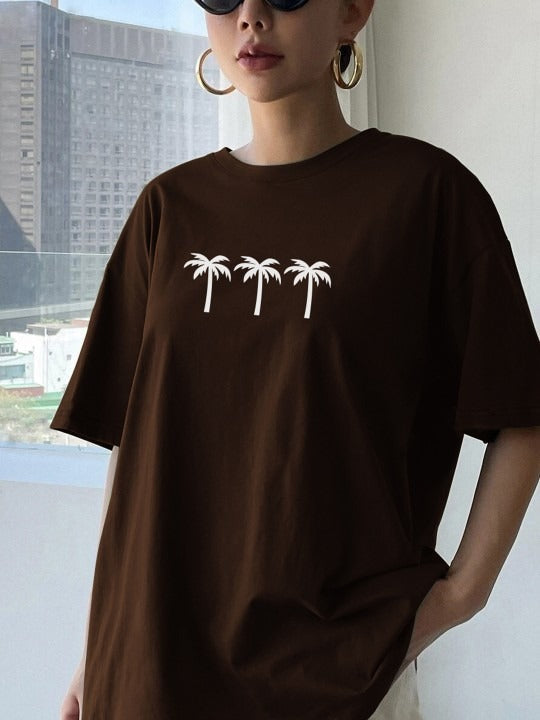 Women Graphic Printed Cotton Oversized T-shirt