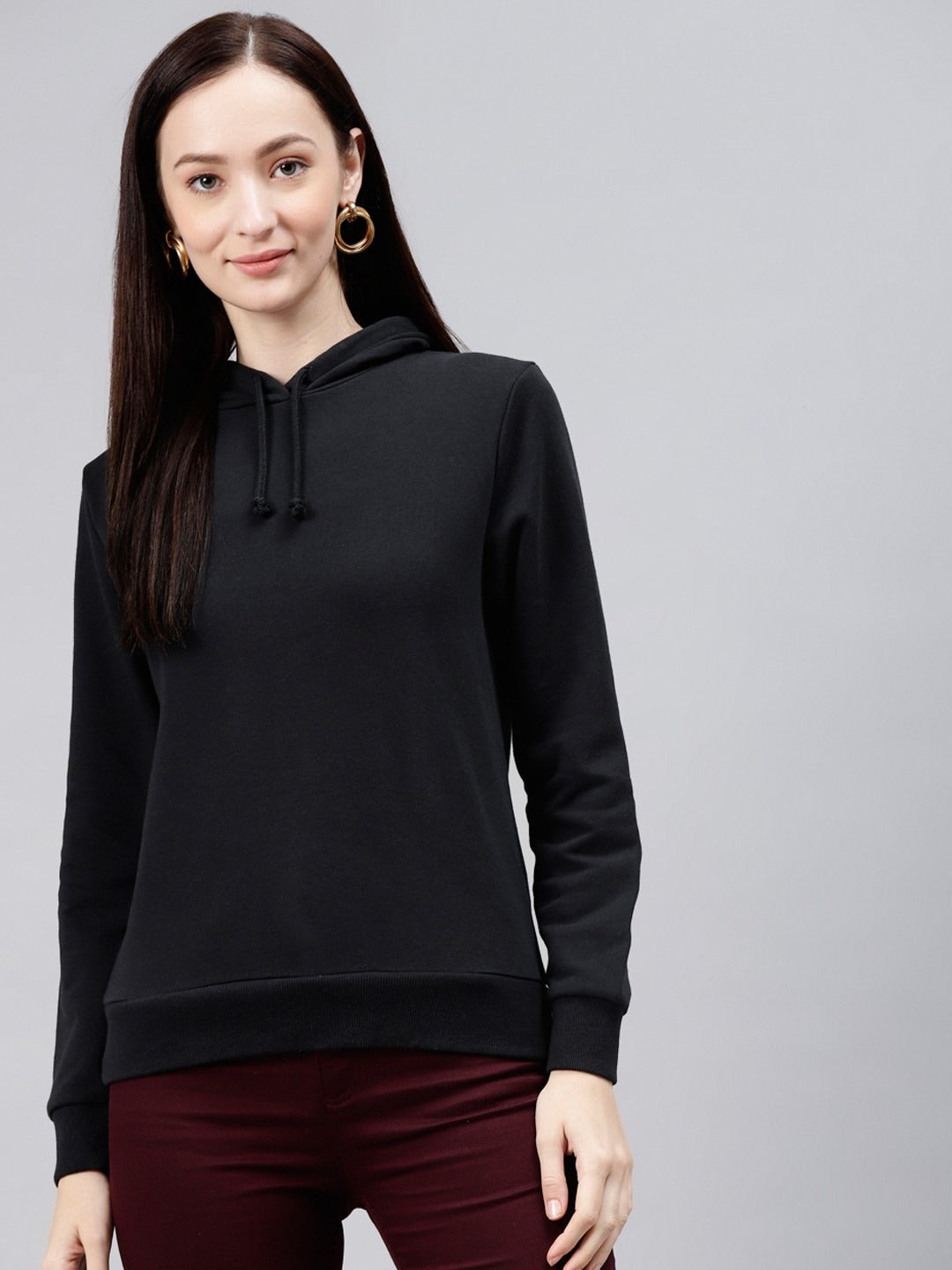 Women Black Hooded Sweatshirt — Classic Black Hoodie for Women | HB INDUSTRIES Pakistan