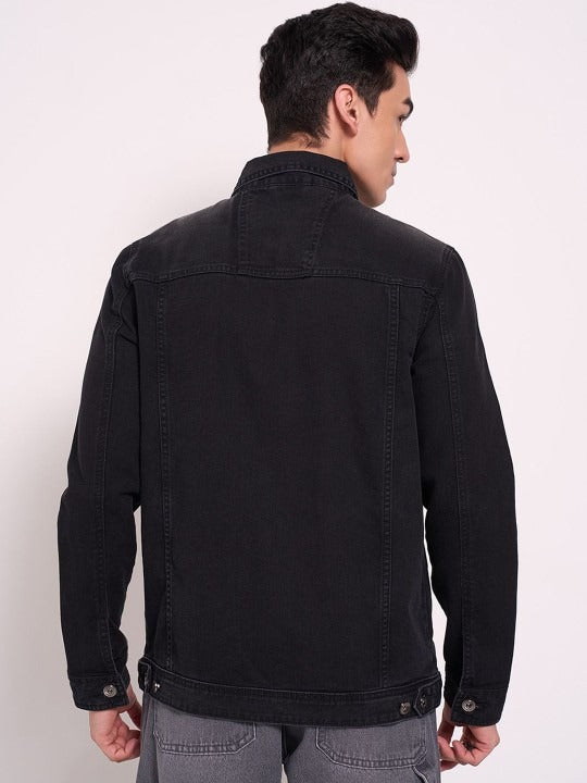 Men’s Washed Patchwork Crop Denim Jacket – Urban Streetwear by HB INDUSTRIES Pakistan