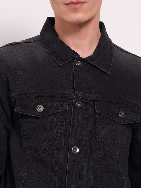 Men’s Washed Patchwork Crop Denim Jacket – Urban Streetwear by HB INDUSTRIES Pakistan