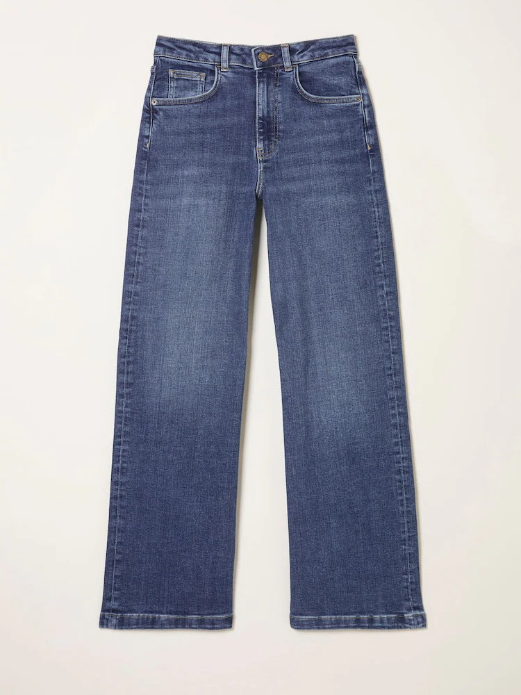 Women Fat Face Welling Blue Wide Leg Jeans – Trendy High Waist Denim for Pakistan | HB INDUSTRIES