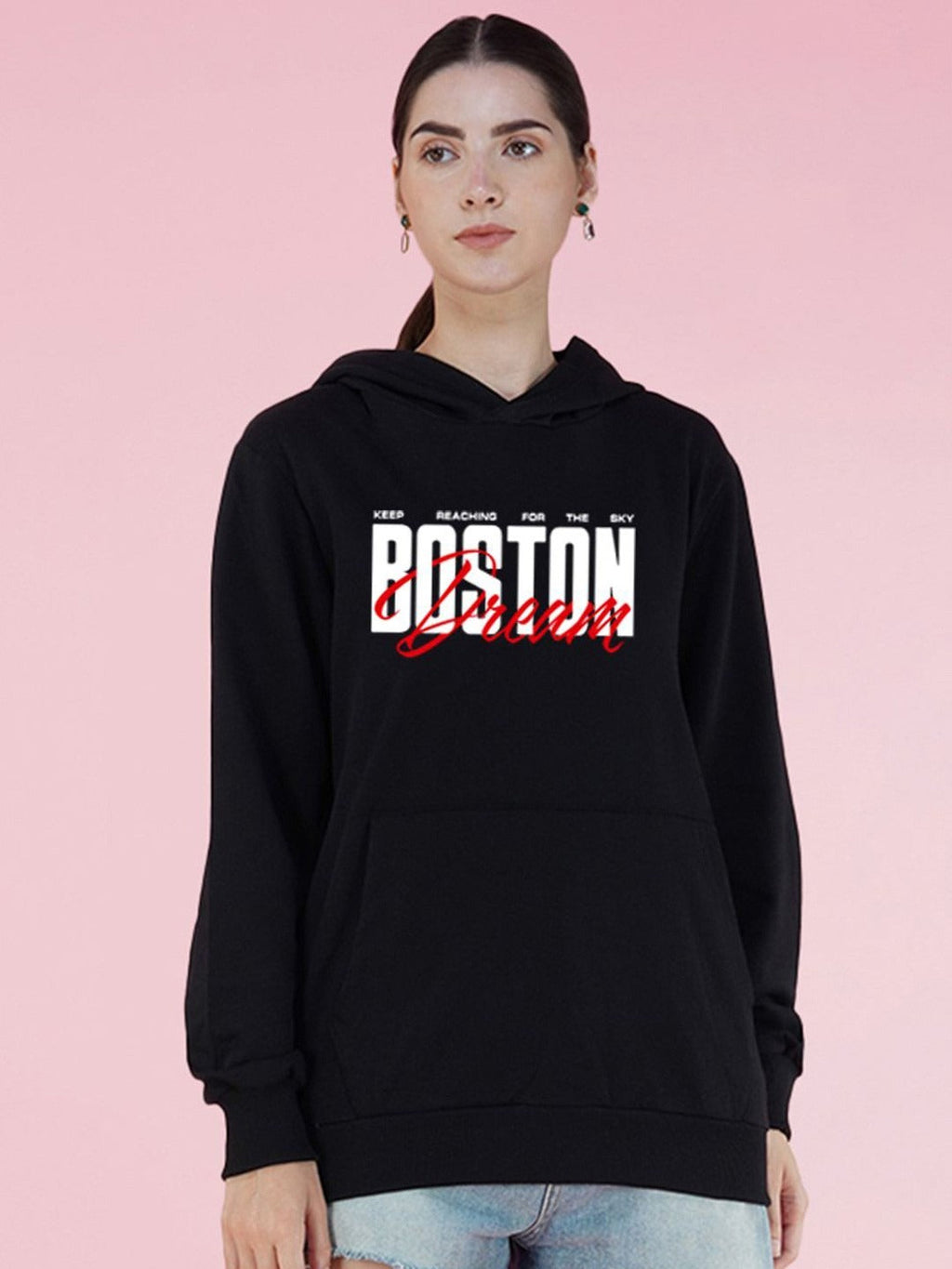 Graphic Printed Hooded Oversized Navy Blue Hoodie for Women – Trendy Streetwear in Pakistan | DOCACCA