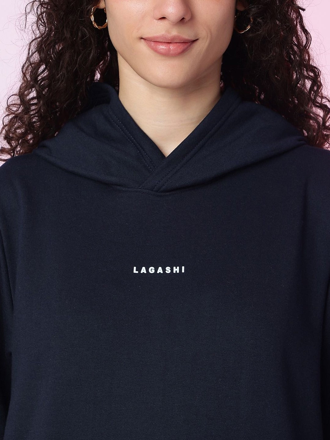 Women Solid Hooded Pullover Ribbed Navy Blue Hoodie – Stylish Winter Wear in Pakistan | HB INDUSTRIES