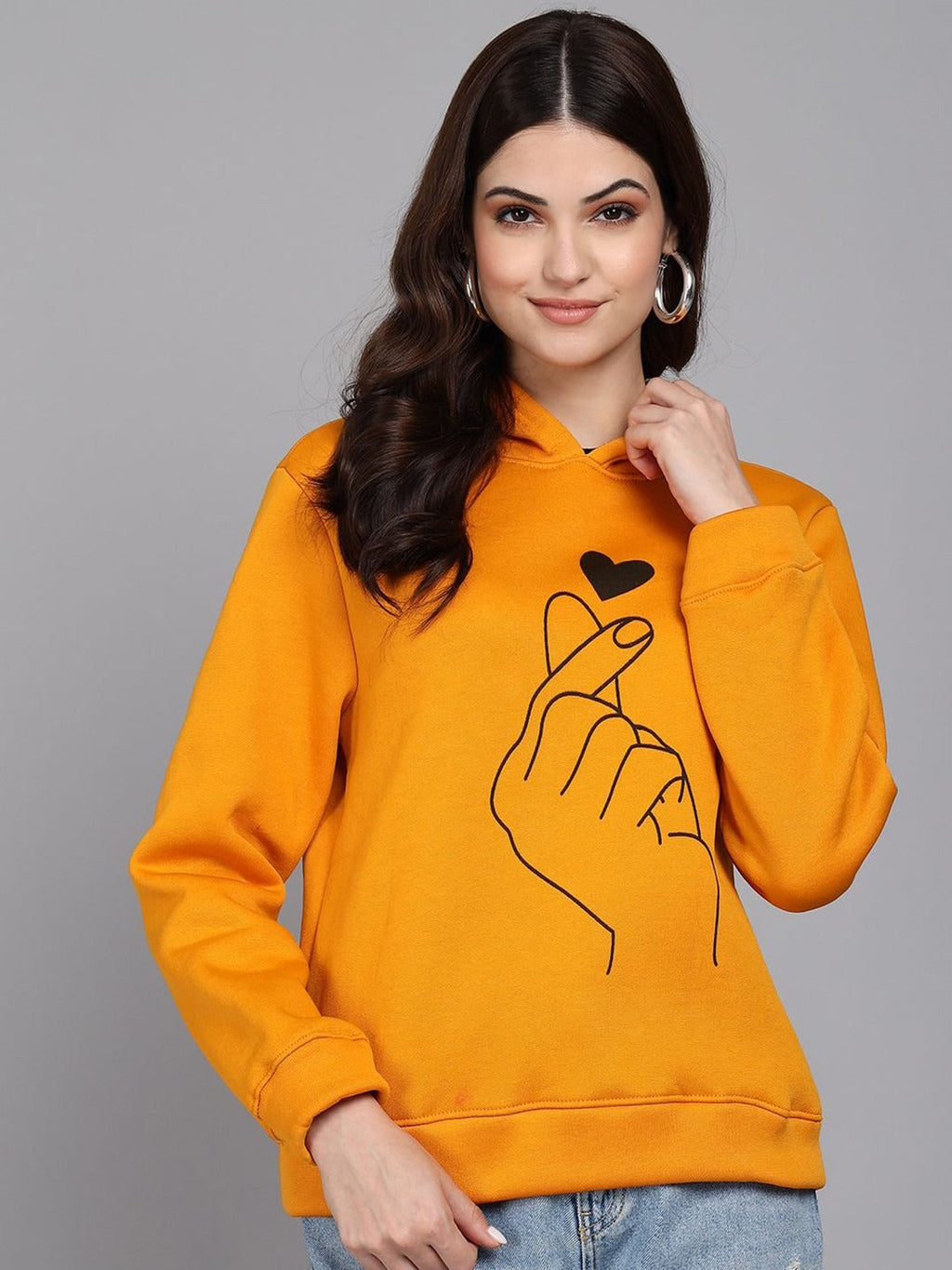 Women Hooded Long Sleeves Yellow Hoodie – Casual Pullover Sweatshirt for Pakistan | DOCACCA
