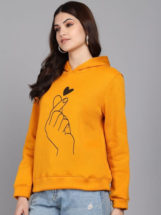 Women Hooded Long Sleeves Yellow Hoodie – Casual Pullover Sweatshirt for Pakistan | DOCACCA