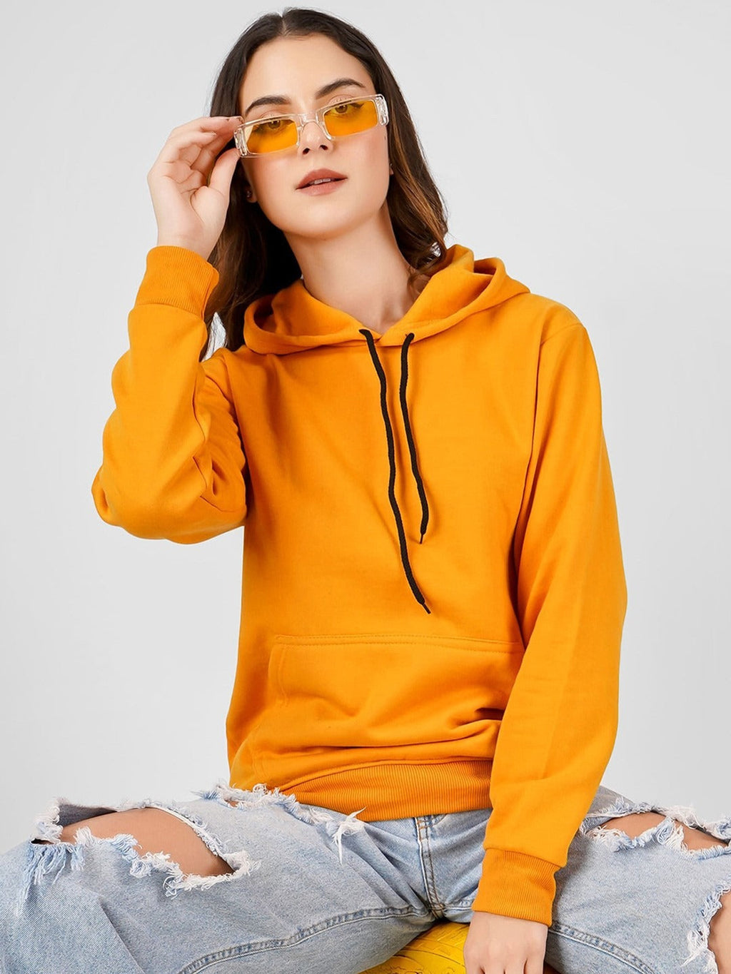 Women Hooded Cotton Yellow Hoodie – Casual Pullover for Pakistan | DOCACCA