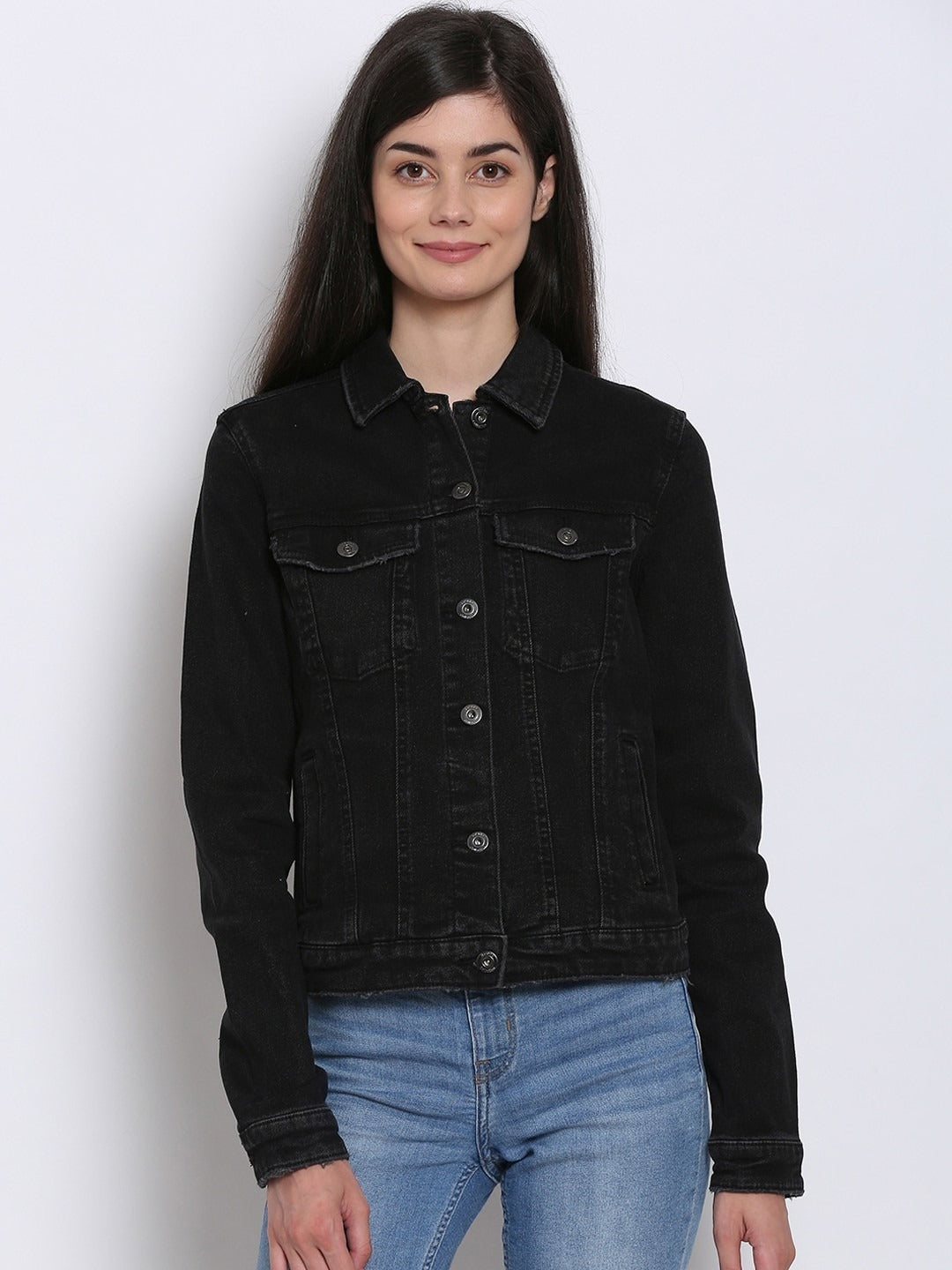 Long Sleeves Washed Denim Jacket – Classic Washed Finish for Pakistan | DOCACCA