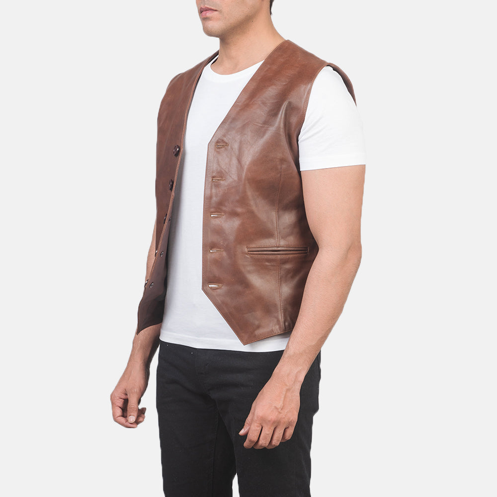 Brown Premium Genuine Leather Vest