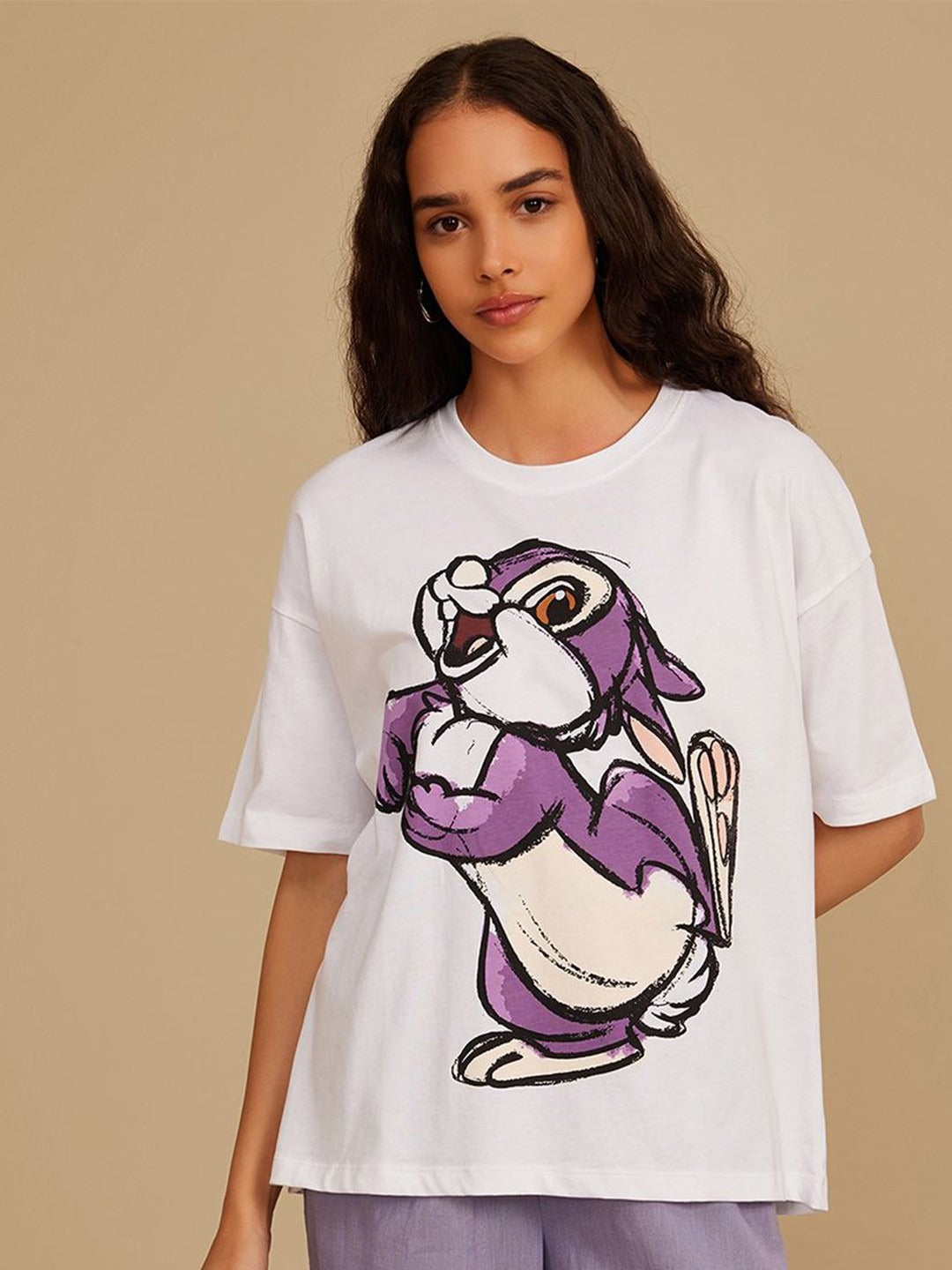 Women Graphic Printed Round Neck Cotton Boxy T-Shirt – Stylish Casual Wear in Pakistan