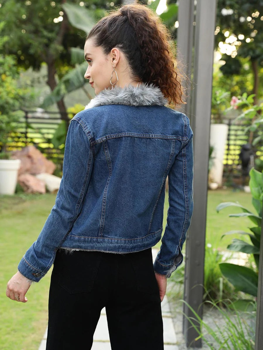 Men Fur Denim Jacket for Winter in Pakistan – Warm & Stylish Outerwear | HB INDUSTRIES