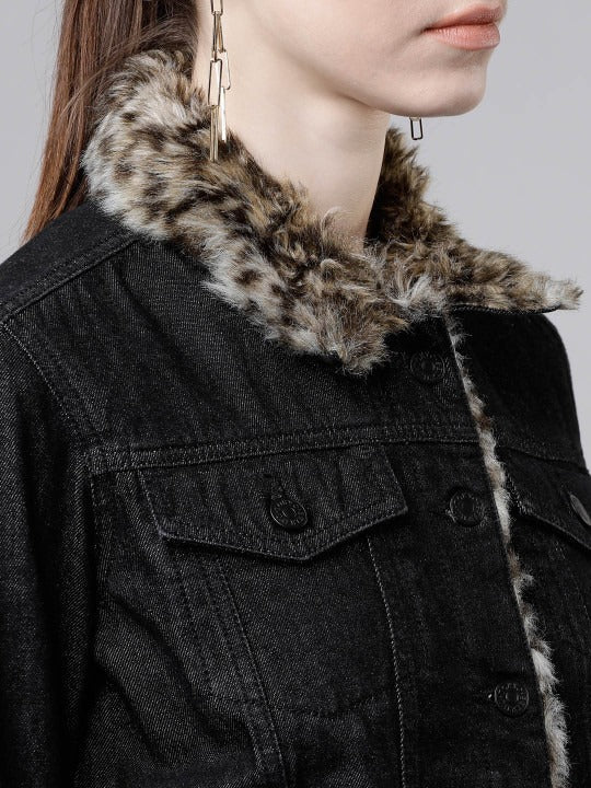 Women Black Solid Denim Jacket – Stylish Everyday Layer for Modern Pakistani Outfits | HB INDUSTRIES