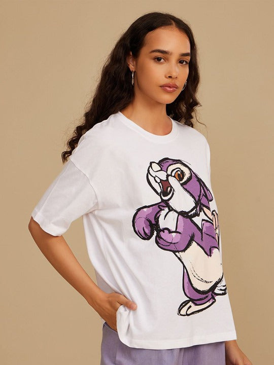 Women Graphic Printed Round Neck Cotton Boxy T-Shirt – Stylish Casual Wear in Pakistan