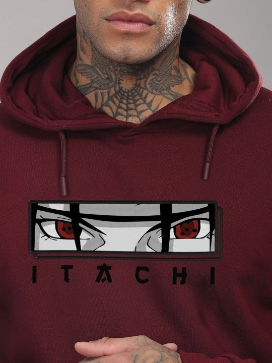 Mens Itachi Uchiha 320 GSM Heavyweight Cotton Poly Fleece Printed Hoodie – Anime Streetwear in Pakistan