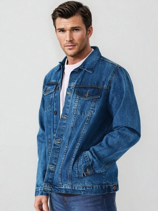Men's Solid Denim Jacket – Classic Casual Style for Pakistani Weather | HB INDUSTRIES
