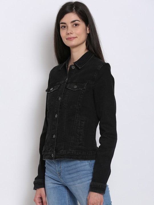 Long Sleeves Washed Denim Jacket – Classic Washed Finish for Pakistan | DOCACCA