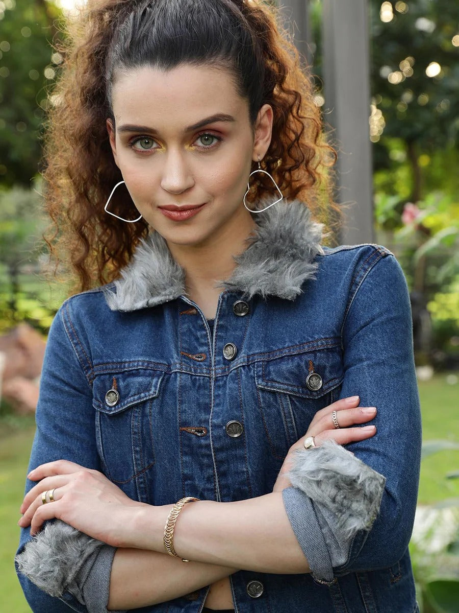 Men Fur Denim Jacket for Winter in Pakistan – Warm & Stylish Outerwear | HB INDUSTRIES