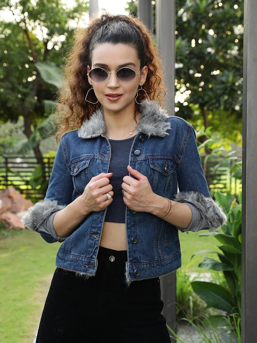 Men Fur Denim Jacket for Winter in Pakistan – Warm & Stylish Outerwear | HB INDUSTRIES