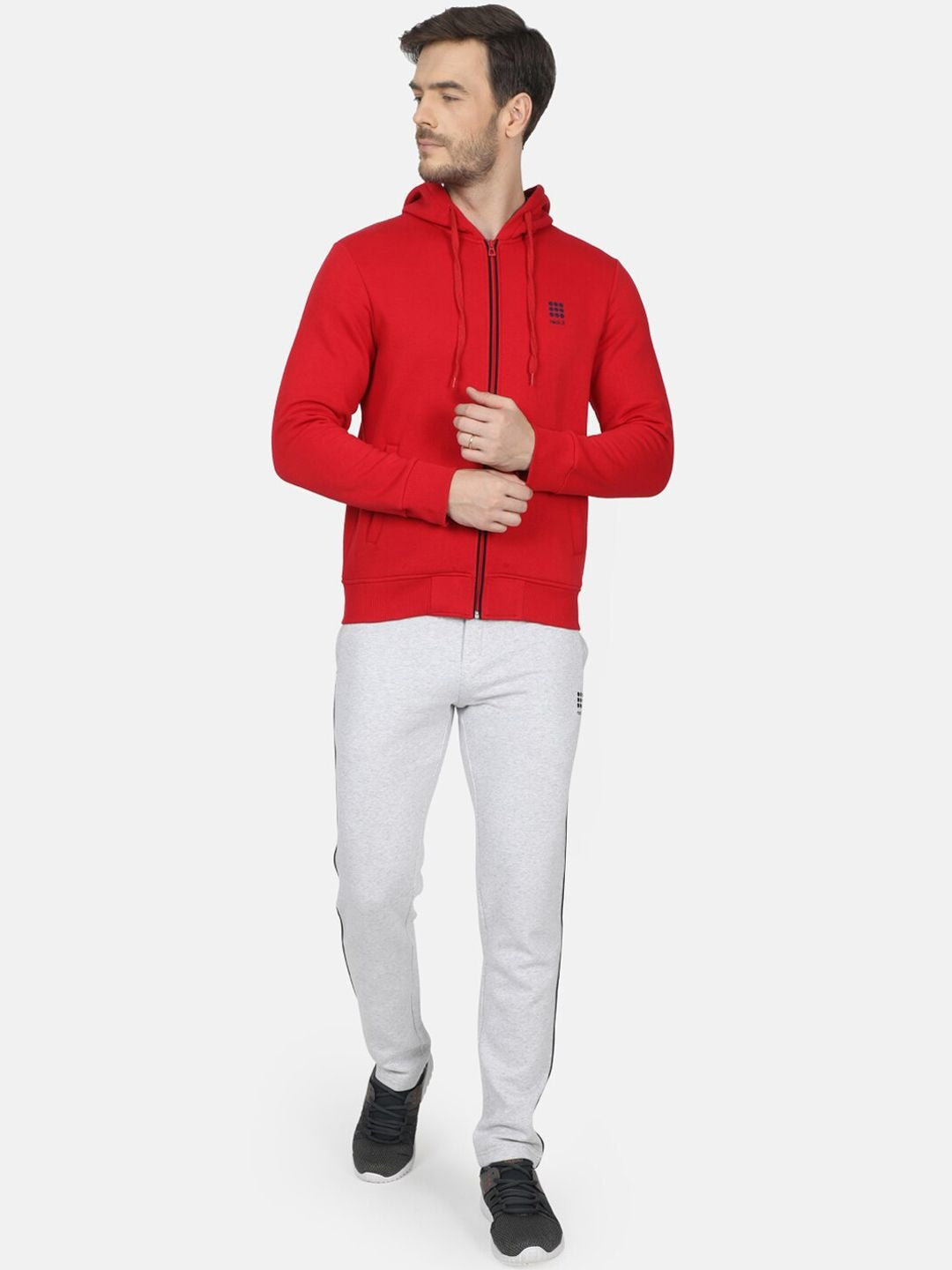 Men Red Solid Hooded Sweatshirt Online in Pakistan | Stylish Winter Hoodie for Men