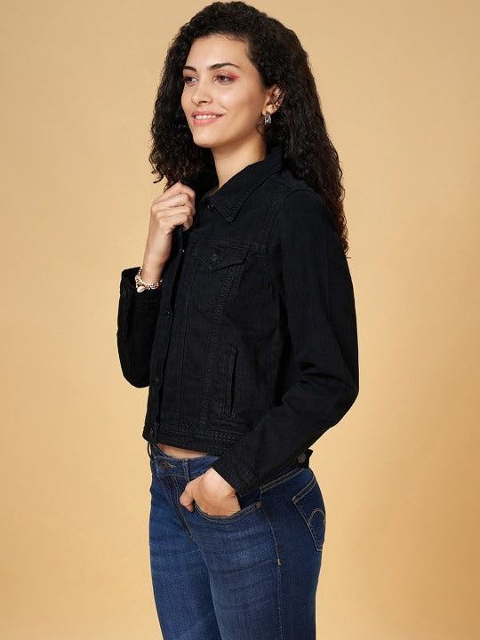 Spread Collar Pure Cotton Denim Jacket – Breathable Pure Cotton Trucker for Pakistan | DOCACCA