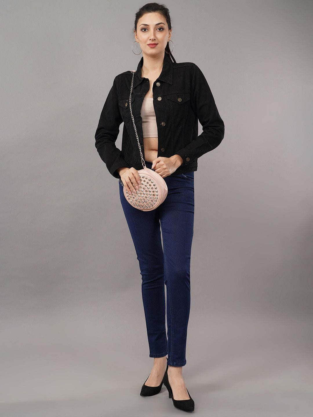 Black Long Sleeves Denim Jacket – Sleek, Versatile Outerwear for Pakistan | DOCACCA