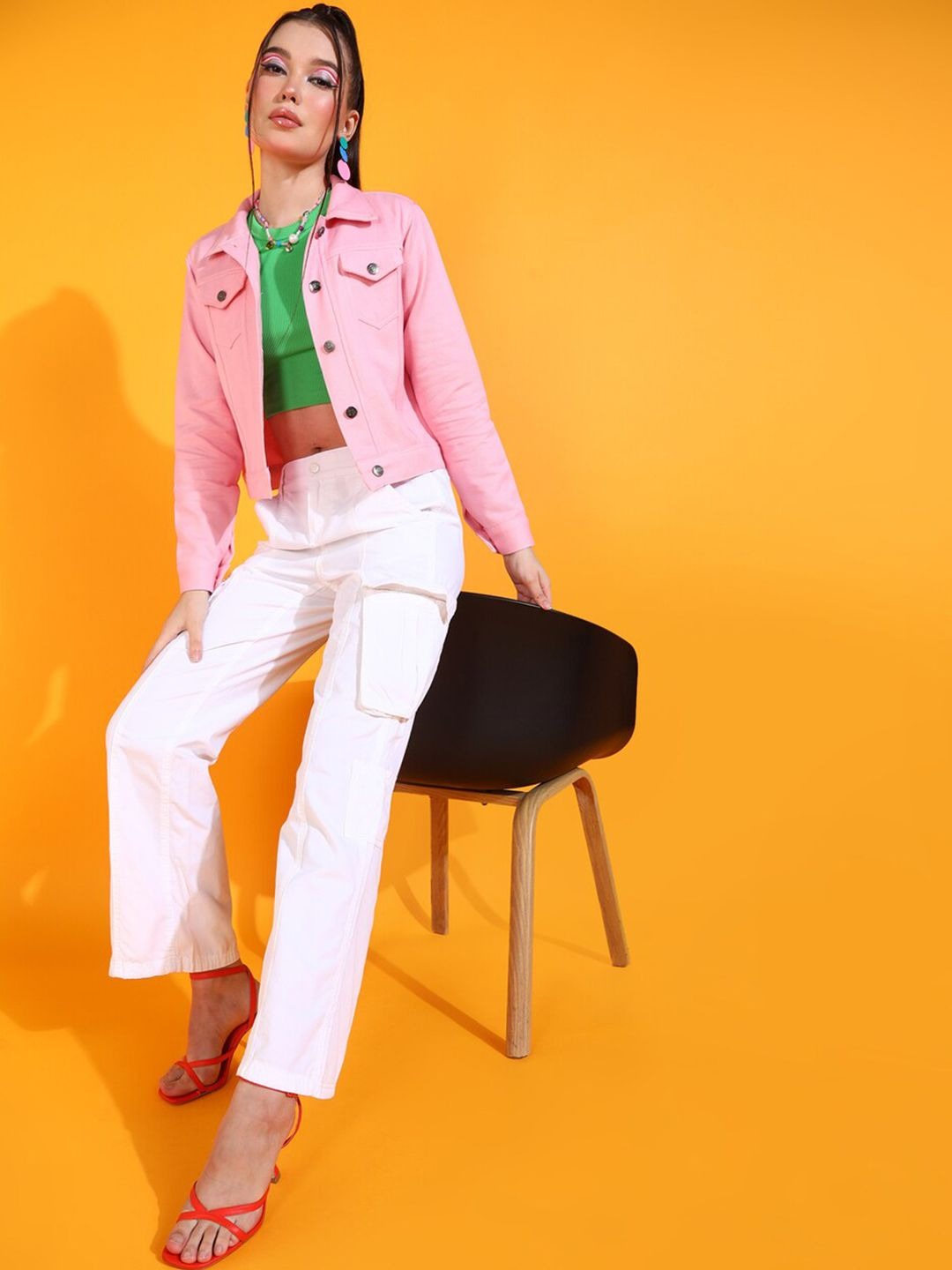 Women Crop Cotton Denim Jacket – Trendy Everyday Streetwear Layer for Pakistan | HB INDUSTRIES