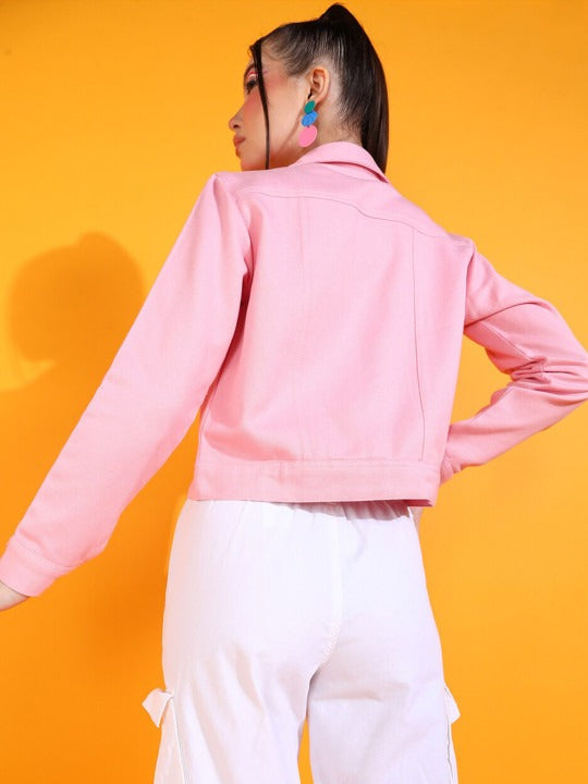 Women Crop Cotton Denim Jacket – Trendy Everyday Streetwear Layer for Pakistan | HB INDUSTRIES