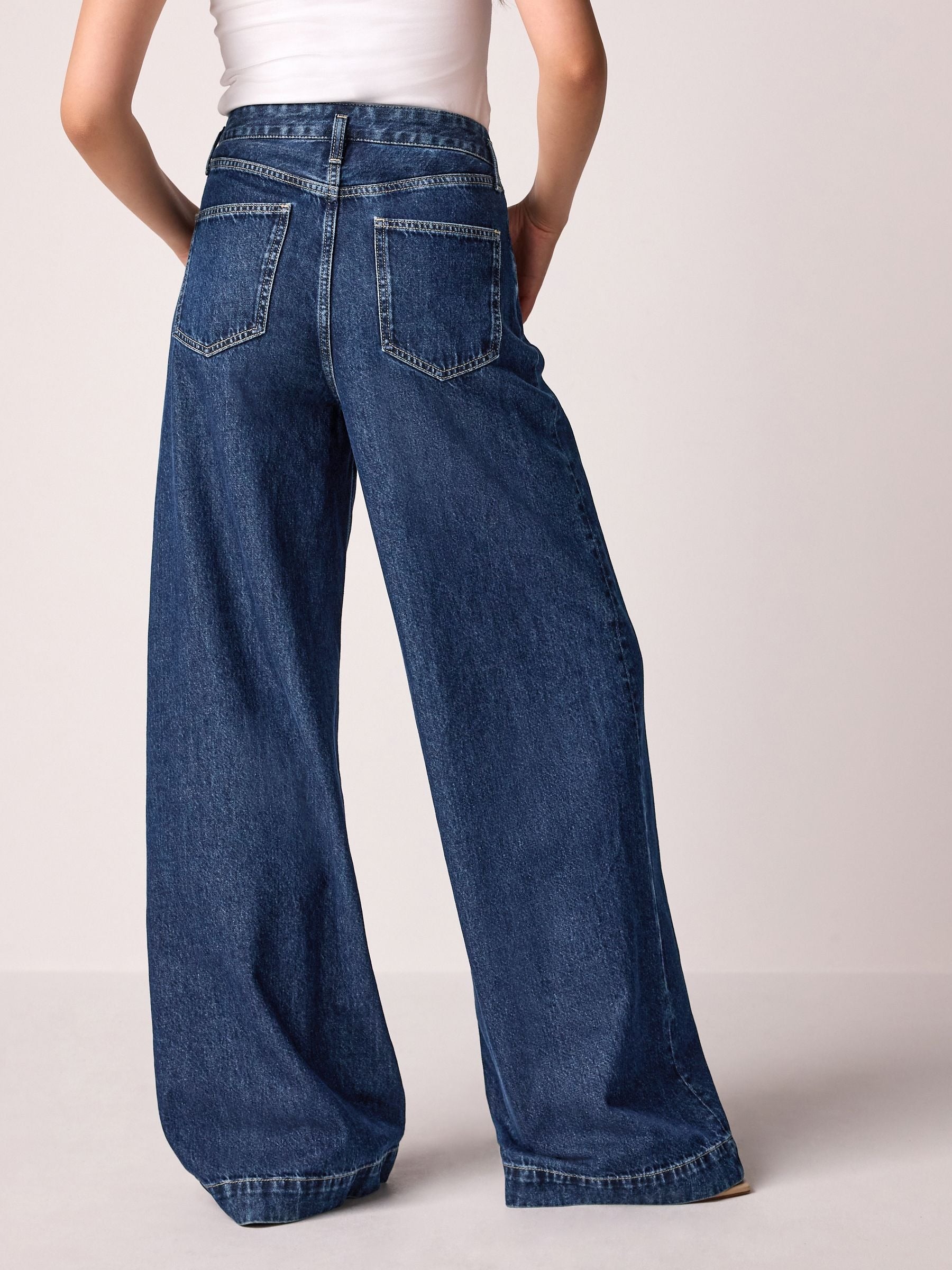 Women Rinse Wash Palazzo Wide Leg 100% Cotton Jeans – Stylish Pakistani Denim for Everyday Comfort