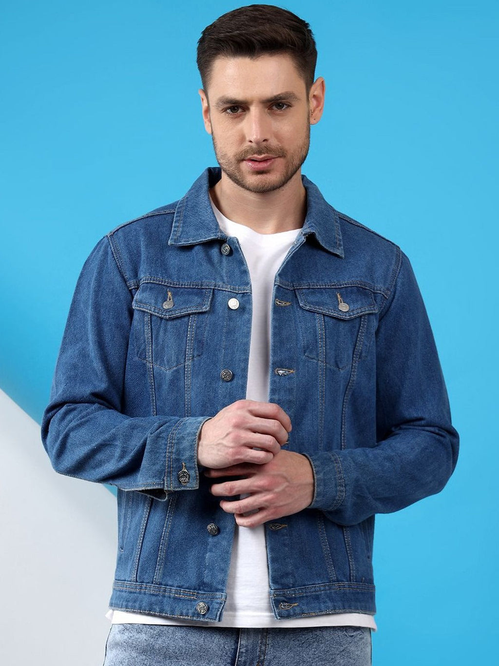 Men Spread Collar Denim Jacket – Smart, Breathable Everyday Wear in Pakistan | HB INDUSTRIES