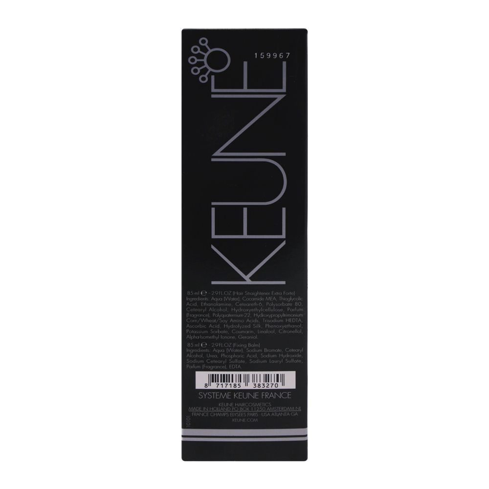 Keune Hair Straightener Extra Forte + Silk Protein Cream, With Fixing Balm, 85ml