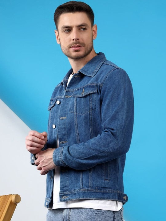 Men Spread Collar Denim Jacket – Smart, Breathable Everyday Wear in Pakistan | HB INDUSTRIES
