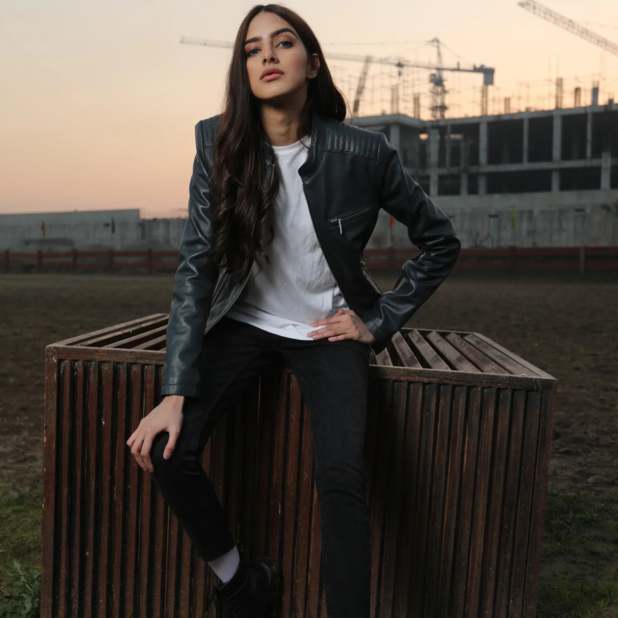 Black Genuine Leather Biker Jacket