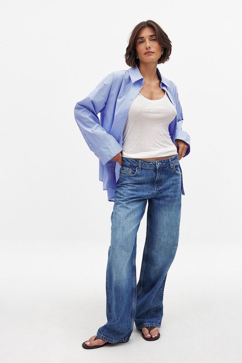 Women Mid Waist Loose Straight Denim – Comfortable Mid-Rise Straight-Leg Jeans for Everyday Pakistani Style | DOCACCA