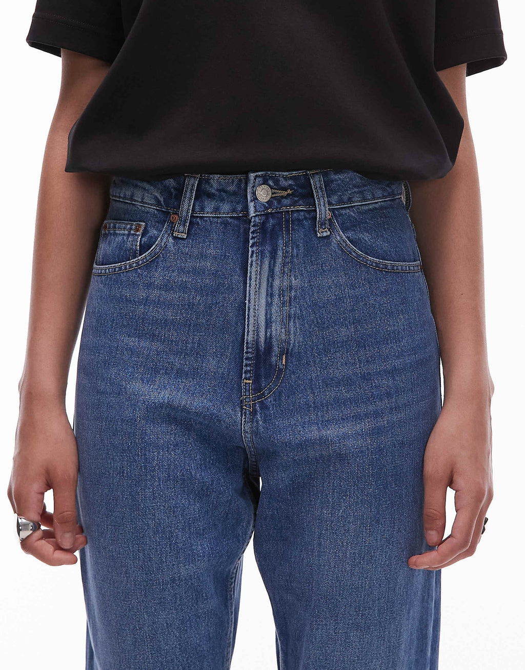 Mom High Rise Jeans in Mid Blue – Flattering Fit & Everyday Comfort Denim for Pakistani Women | DOCACCA