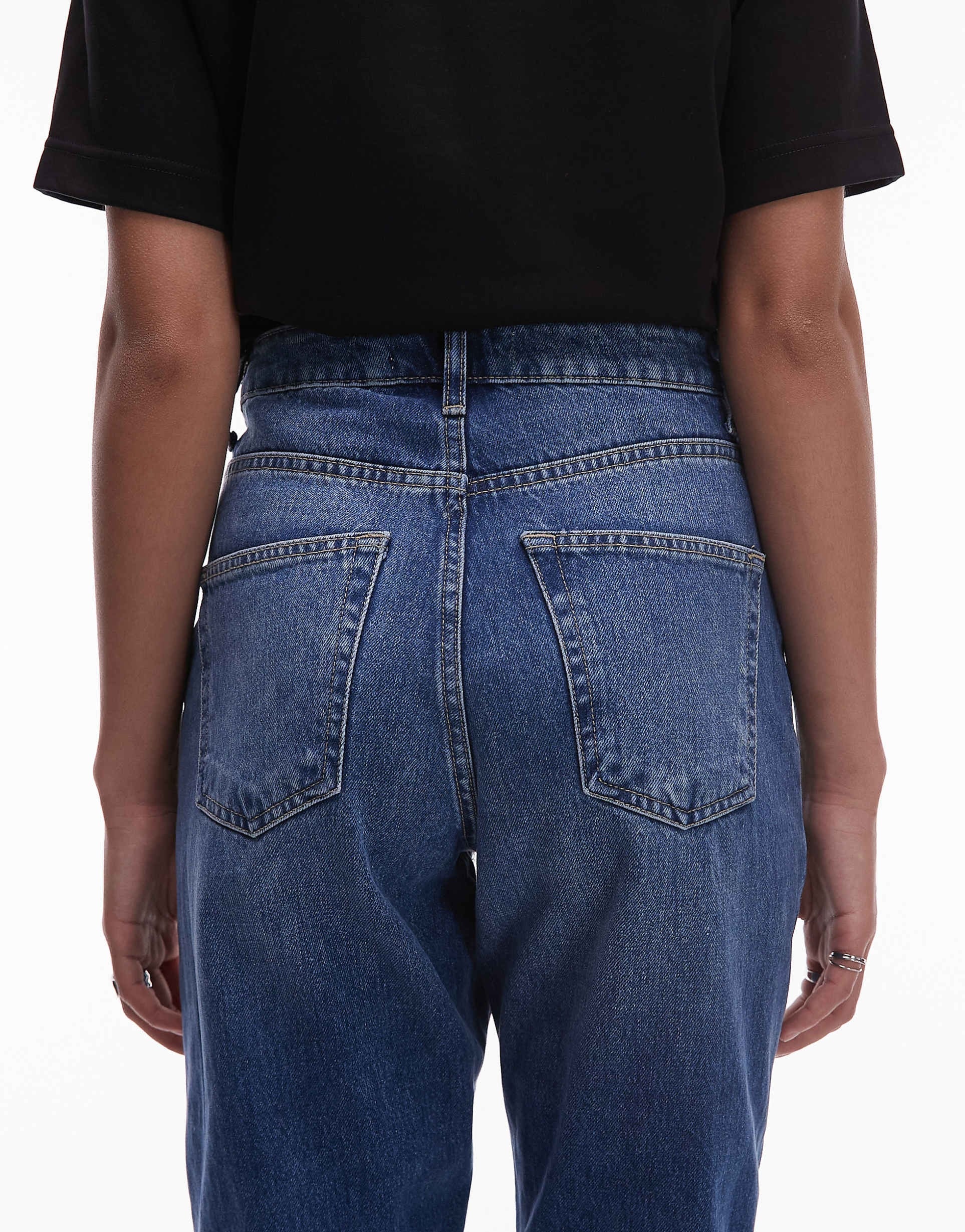 Mom High Rise Jeans in Mid Blue – Flattering Fit & Everyday Comfort Denim for Pakistani Women | DOCACCA