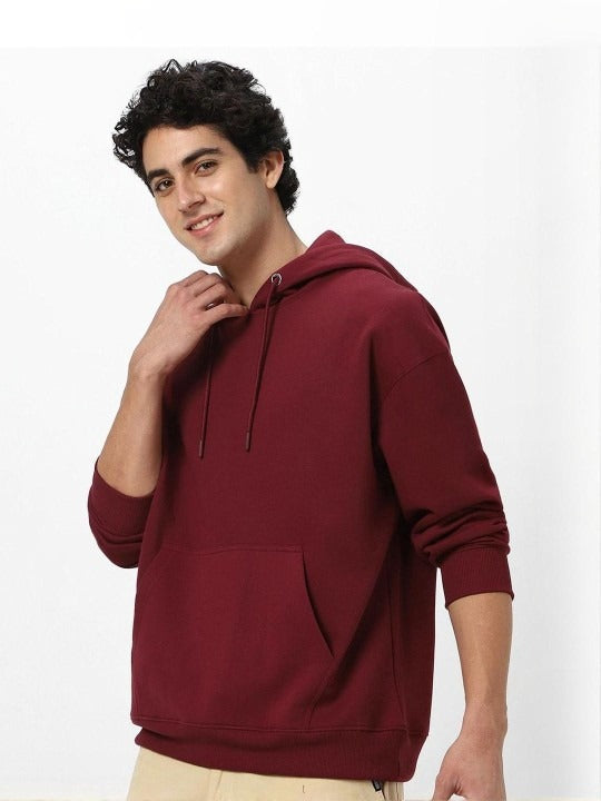 Men Solid Hooded Oversized Cotton Anti Odour Sweatshirt – Premium Winter Hoodie in Pakistan